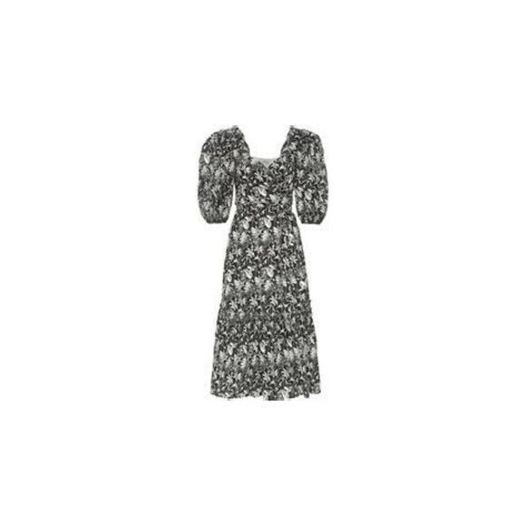 St. Roche NWT Romaine Wrap Dress in Black/White Mushroom Pattern Size 8 - Picture 1 of 5
